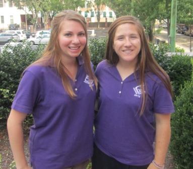 Brittany Daniels '12 and Lacie Michaelson '12 with Augustinian Volunteer Corps