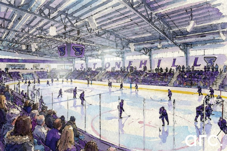 Conceptual rendering of ice hockey rink. 