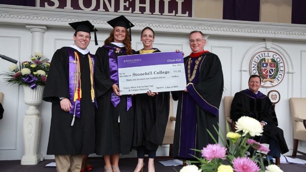 Senior Class Gift Check Presentation at Commencement