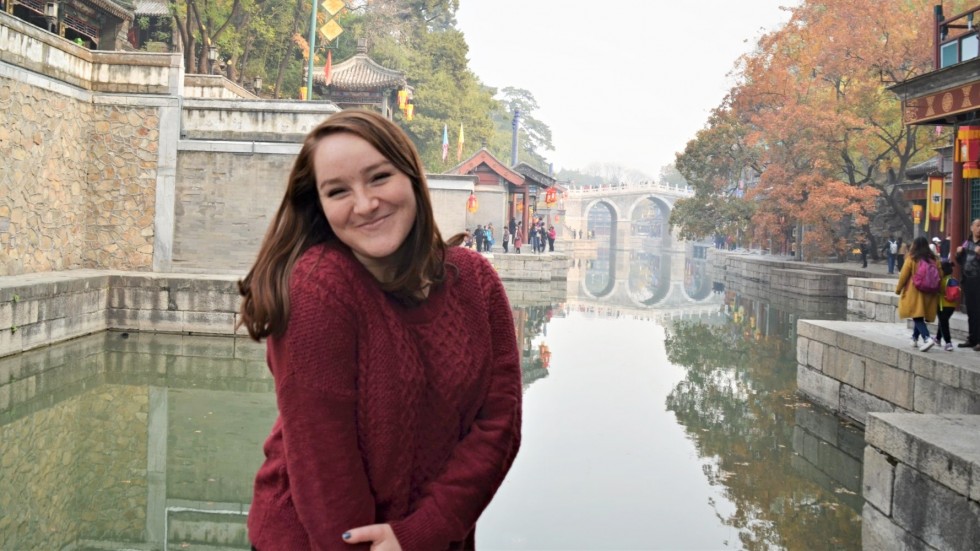 Stonehill student studying abroad in China