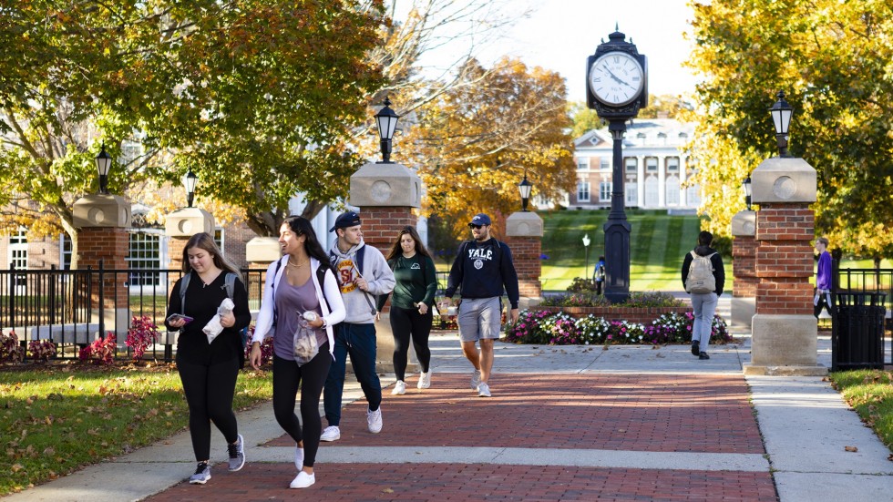 Students walking on campus