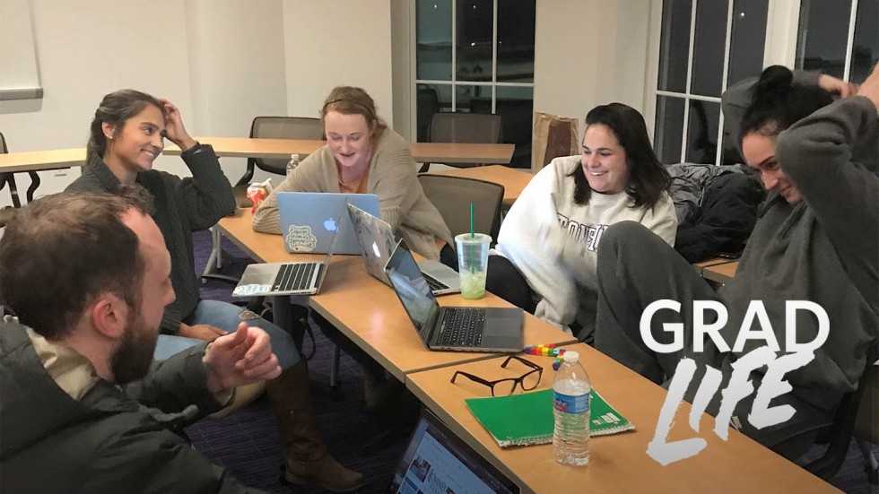 Graduate students in class pre-covid