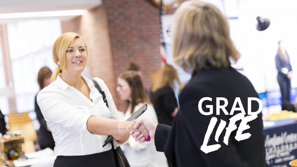 Student meeting with employer