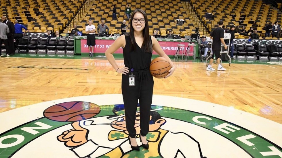 Stonehill student at the TD Garden