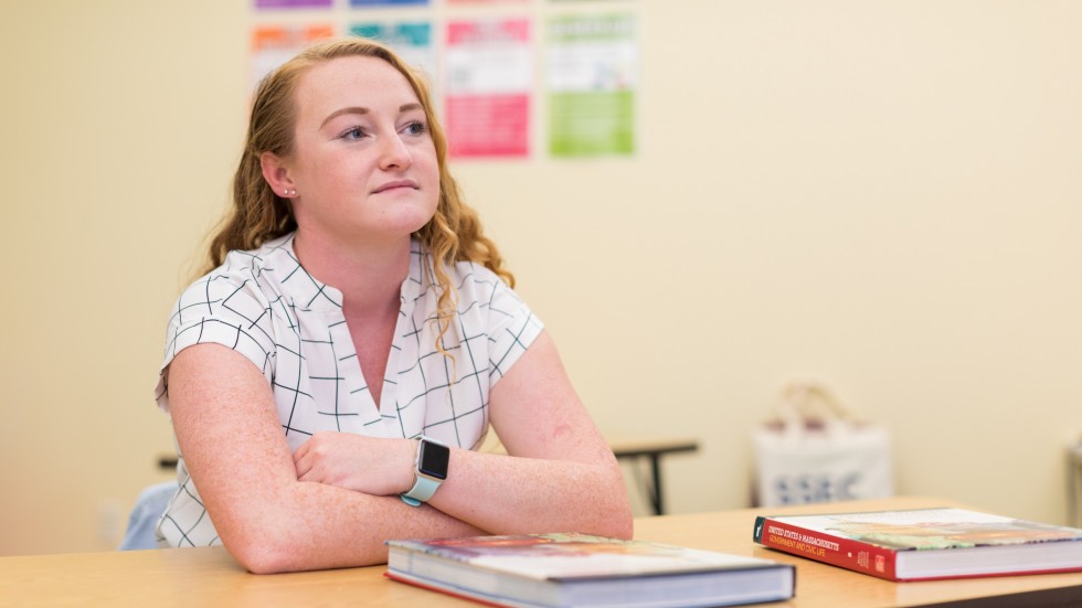 Student sits in SSEC