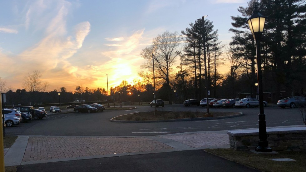 Photo by Emma-Cate Rapose '20 captures the last rays of sun setting over W.B. Mason Stadium.