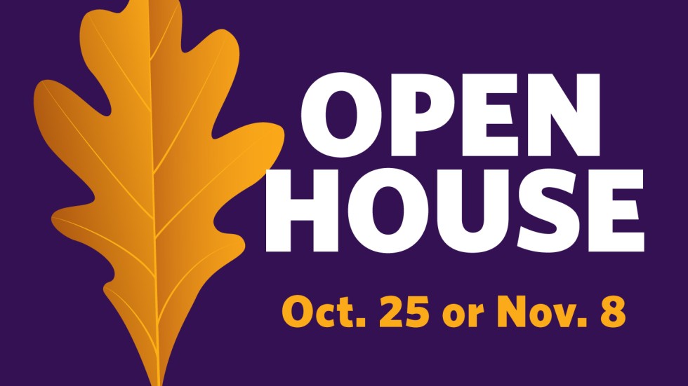 Photo of students walking on campus in the fall