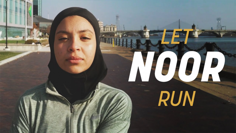 Let Noor Run Title Card with picture of Noor