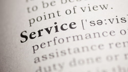 Dictionary page showing definition of service.