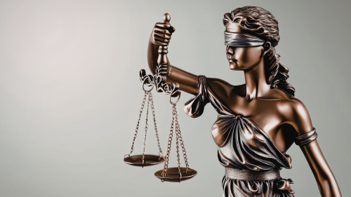 Statue of Lady Justice holding scales.