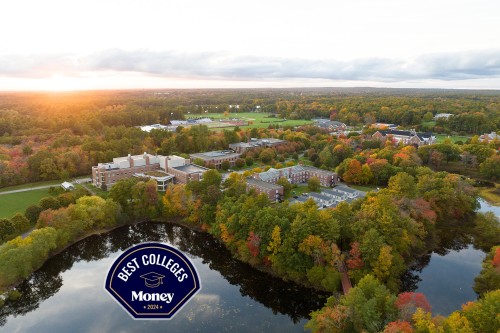 Aerial photo of Stonehill's beautiful campus