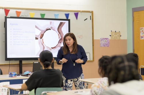 Maria Apale M’21, a middle school special education teacher in Randolph, Massachusetts, is an STR graduate who has come full circle, from mentee to mentor. 