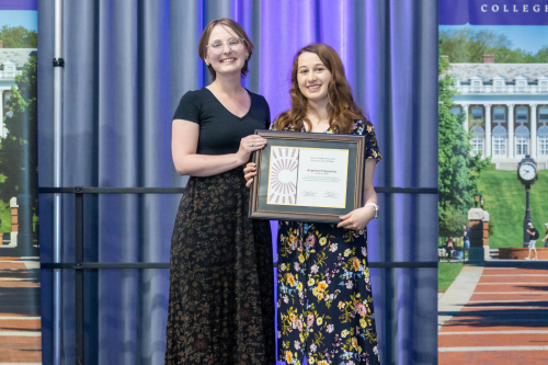 Campus Minister for Community Engagement Brittany Lorgeree (left) with Newman Civic Fellow Angelina "Lina" D'Agostino (right)