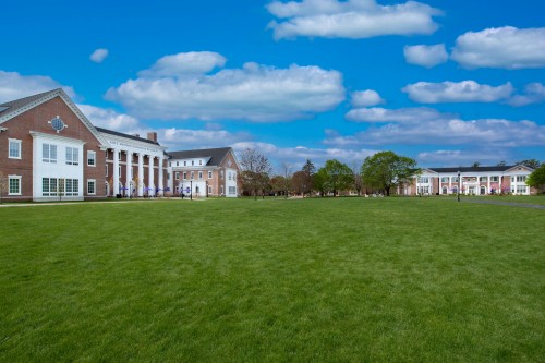 Quad, with views of Meehan and May Hall
