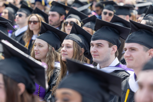 Students Listening to Commencement speech