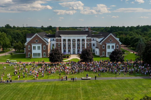 Aerial shot of Meehan School