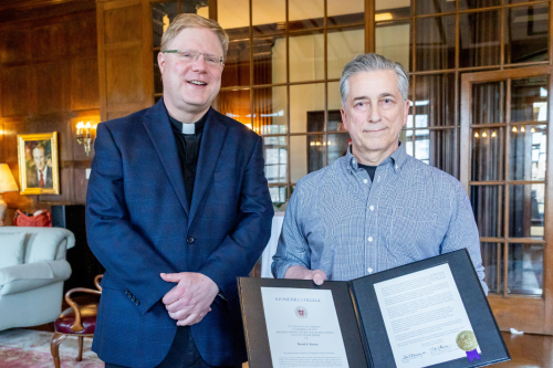 Rev. Kevin Spicer, C.S.C., & David Simon