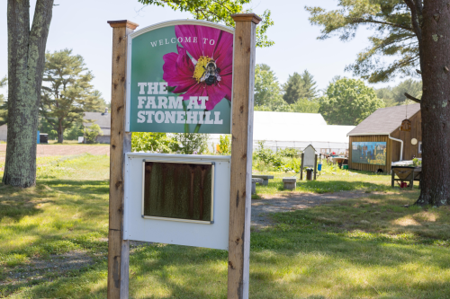 Sign at front entrance for The Farm at Stonehill