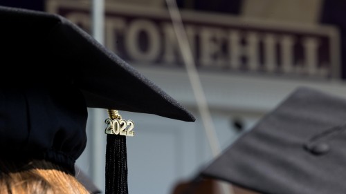 Stonehill Cap and Tent at Commencement