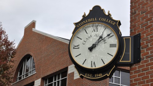 Clock outside Roche Dining Commons