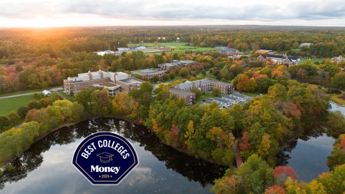 Aerial photo of Stonehill's beautiful campus