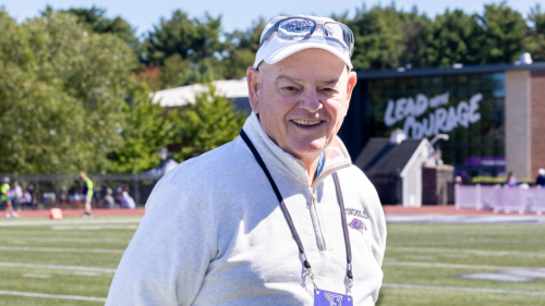 Paul Finn ’71 on football field