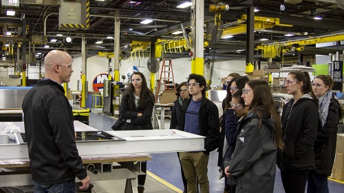 Nine Stonehill students visit Design Communcations Ltd.