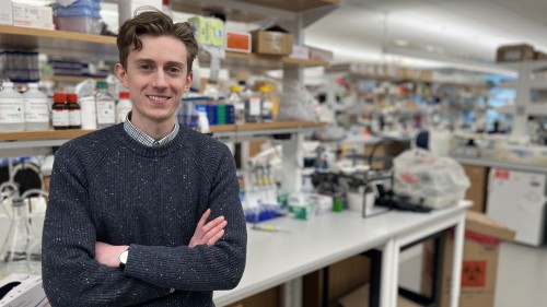 Robert Murphy ’23, currently a research assistant at UMass Chan Medical School in Worcester, who plans to begin medical school in the fall. 