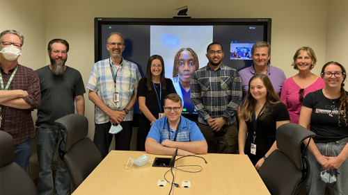 Students researchers and their mentors pose for a group photo during the summer 2022 session of the Diversity in Research Training at VABHS program.