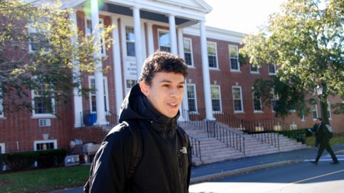 Juan Lopez '18, Bridge Fund recipient, on campus.