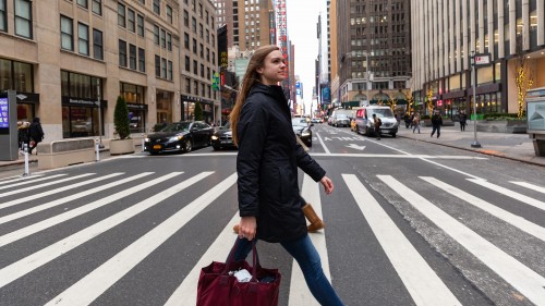 Rebecca Bracket at internship in New York City