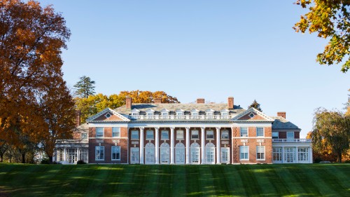Donahue Hall in the fall