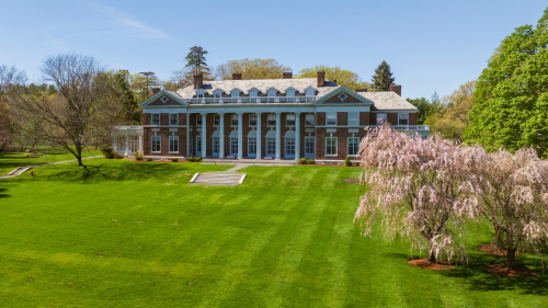 Aerial shot of Donahue Hall