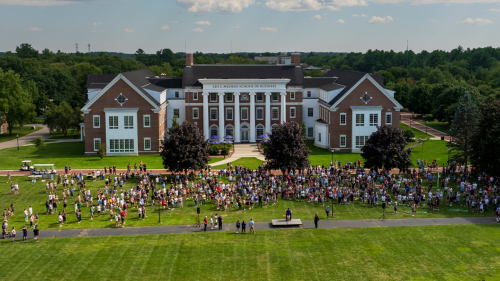 Aerial shot of Meehan School