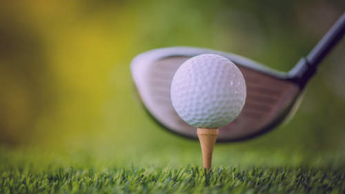 Golf ball on tee