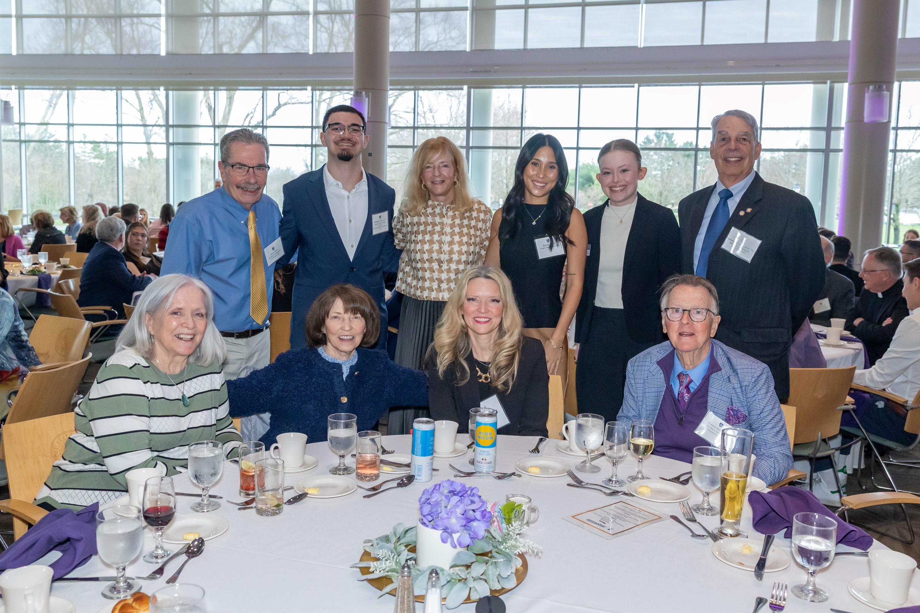 group of students and benefactors 