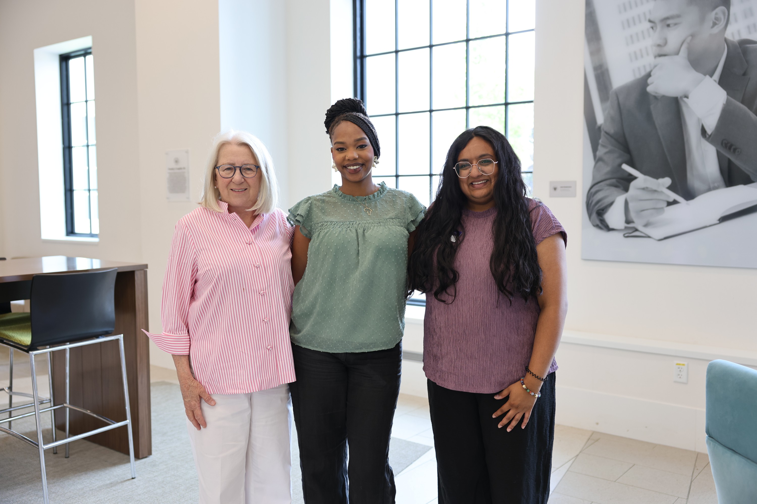 Liz Hayden '76, Alma Mwangi '28, Dr. Sameera Akella