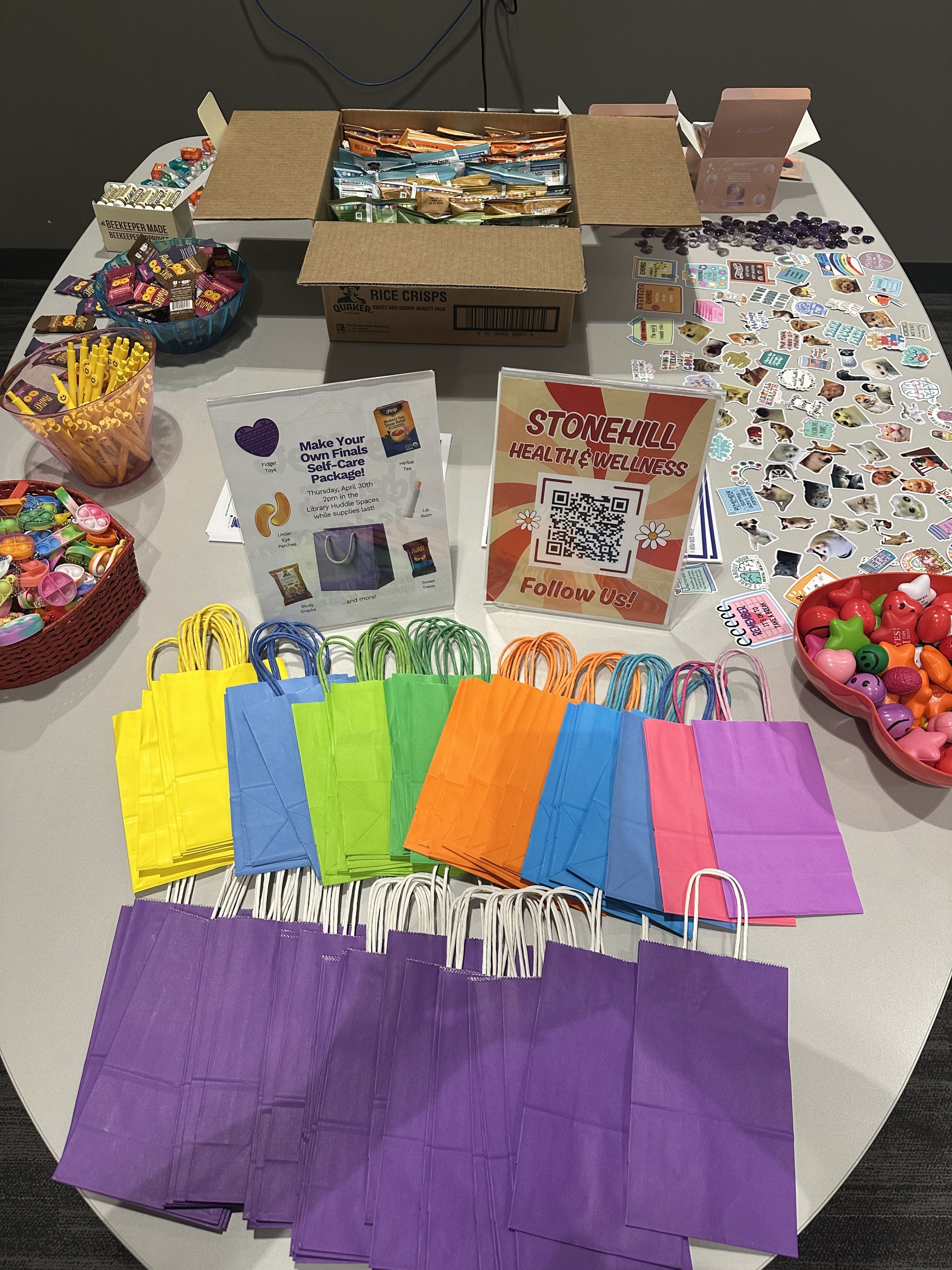 gift bags for wellness kits with supplies