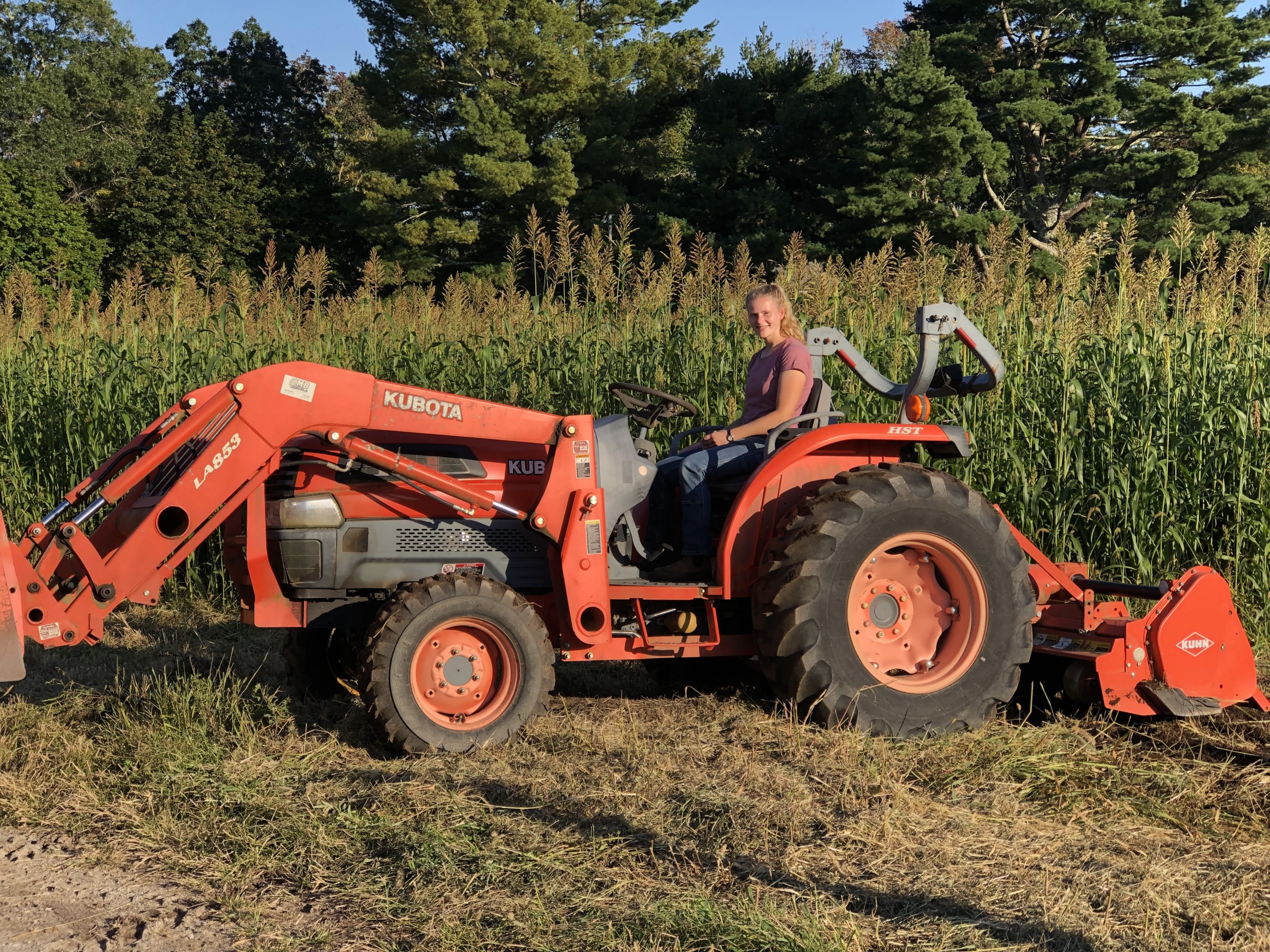 Celia in tractor