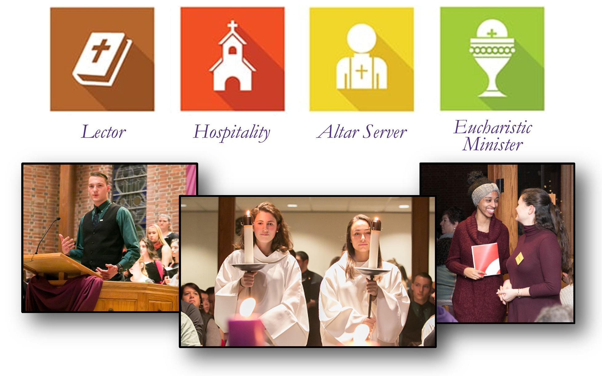 Lector, Hospitality, Altar server, Eucharistic Minister Poster image