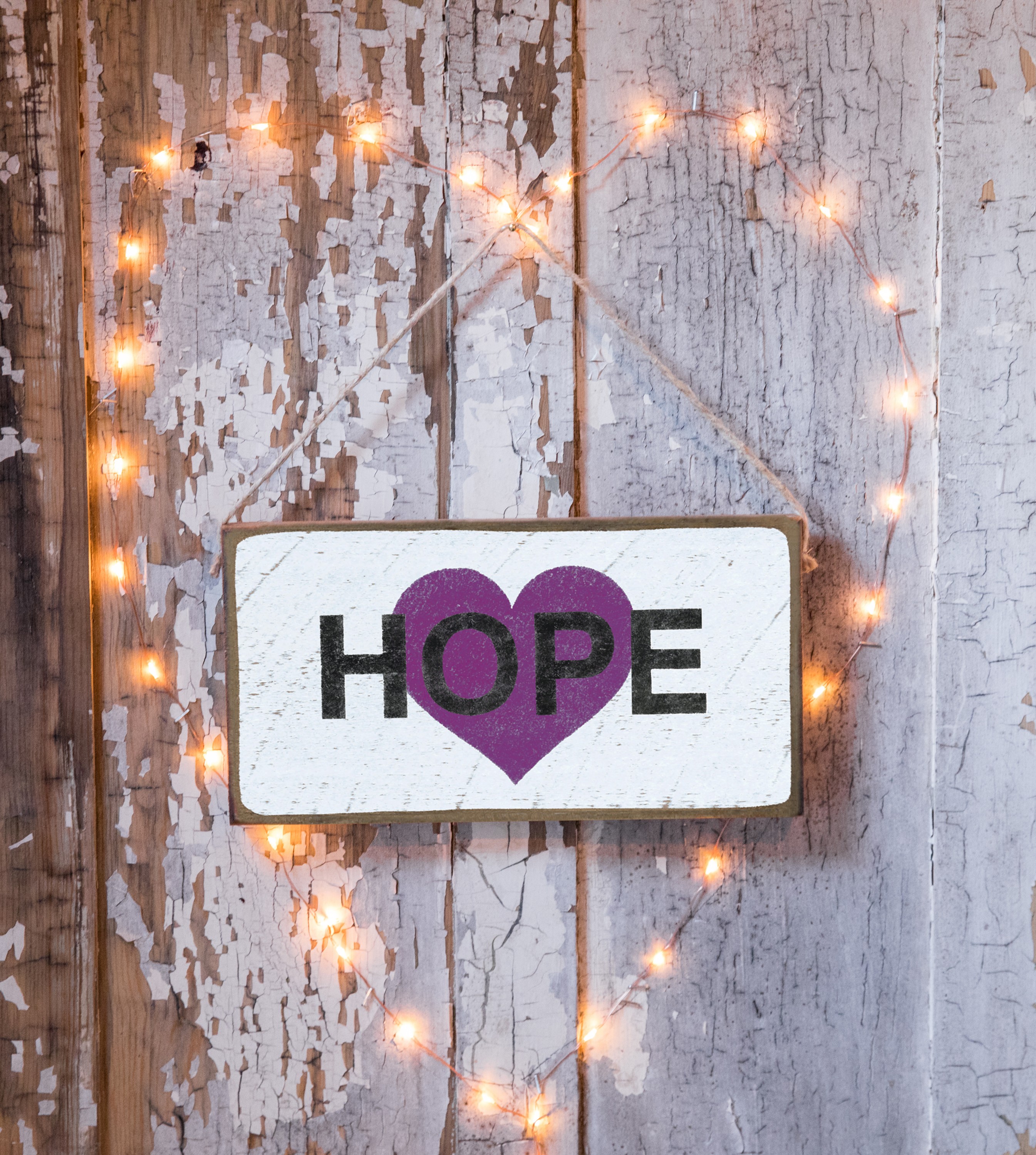 Purple Hope Sign